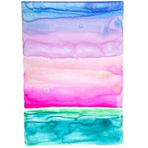 ACEO Original Art Watercolor and Watersoluble Wax Pastel ATC on Yupo Paper